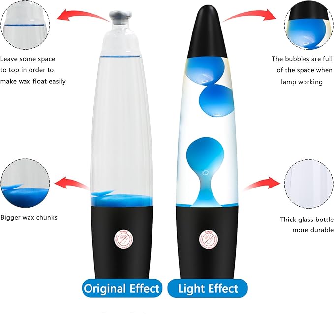 Blue Magma Lamp with Black Base Liquid Motion Lamp for Adults and Kids Charged by Cord Mood Night Night Cool Room Valentine's Thanksgiving Day Decor for Teen Girls Boys