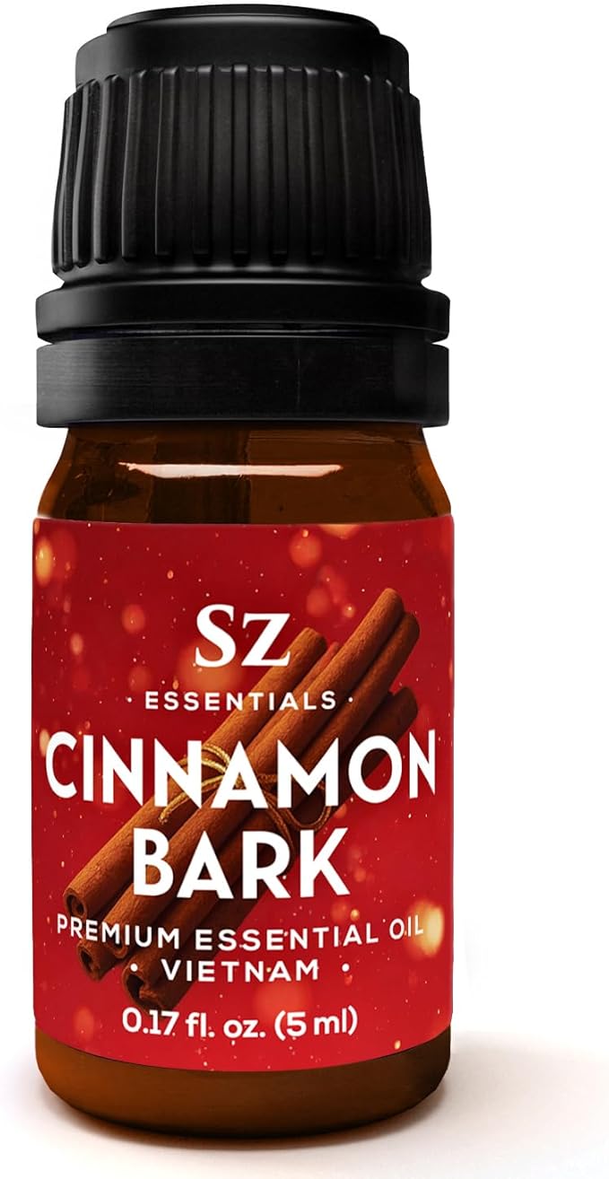 Cinnamon Bark Essential Oil –Vietnamese– 100% Pure & Undiluted – Warm, Rich Aroma with Sweet Undertones – Perfect for Diffuser, Aromatherapy & DIY Blends – Therapeutic Grade, Vegan (5mL)