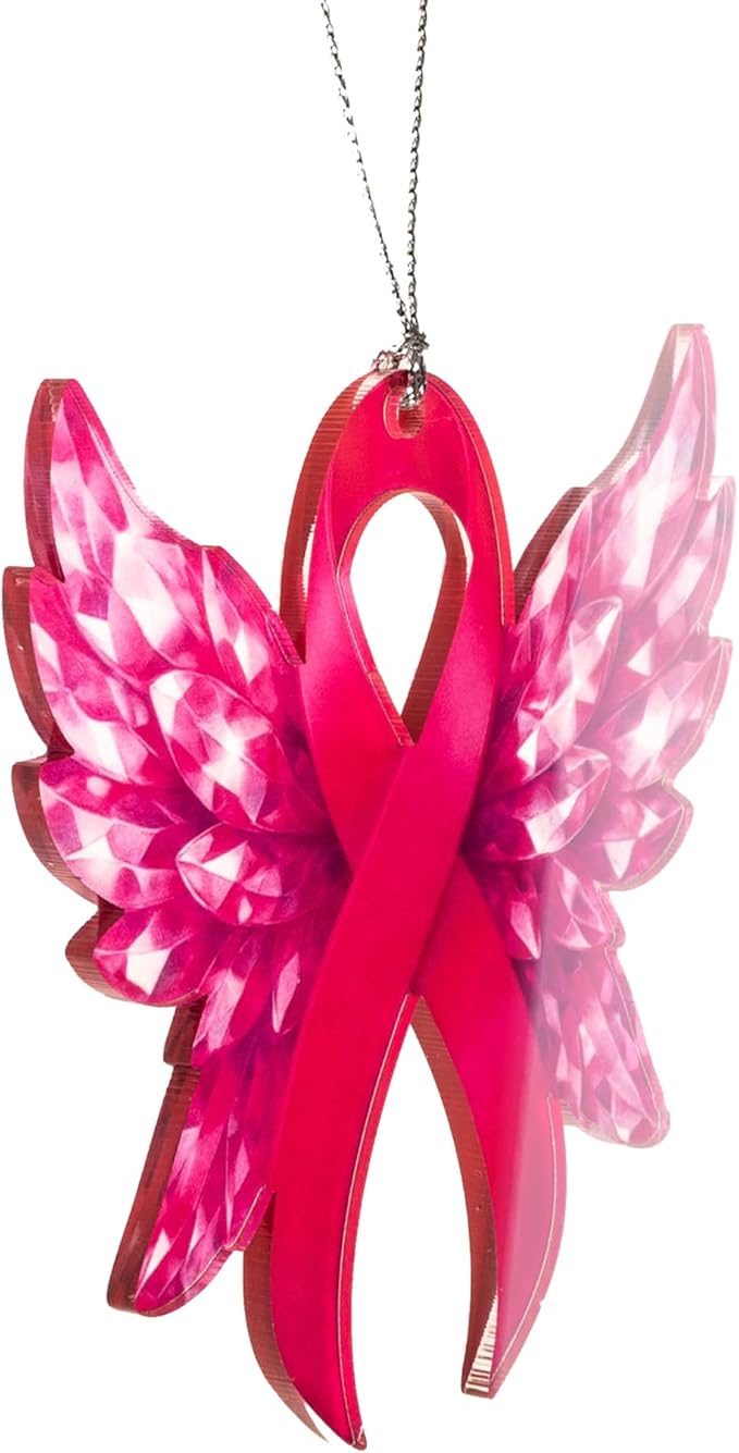 Breast Cancer Awareness Ornament – Pink Ribbon Gifts | Survivor Ornament + Memorial Keepsake – Breast Cancer Christmas Ornament 2025 – Christmas Ornament 2025