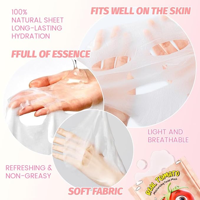 Kaely 10 Pack Fruit Face Masks for Kids, Kids Face Mask Spa Day Kit Supplies, Spa Party Favors for Teens Girls Women, Sheet Facial Mask Skincare Gifts Set, Moisturize Soothe for All Skin Types, 01