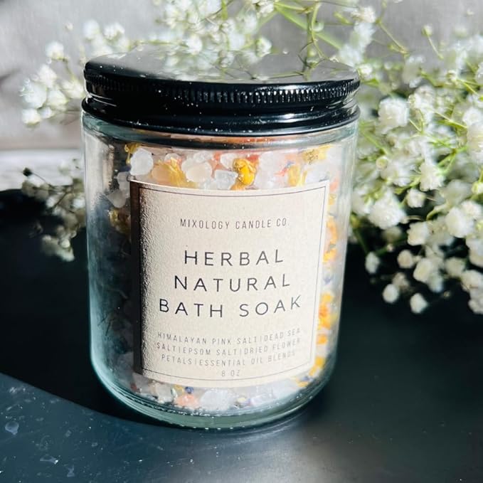 Handmade Spa Set, Natural Self-Care Essentials, Relaxing Gift Sets for Her,Gifts for Women, herbal natural bath soak, natural lip balm,relaxing pillow mist, Eucalyptus shower spray, Charcoal Soap Bar