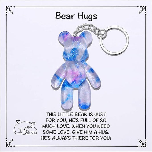 Pocket Bear Hug, Anxiety Relief Gifts for Women Men, Mental Health Positivity Gifts for Anxious Friend, Thinking of You Gift, Comforting Gift for Son Daughter Back to School, Light Blue