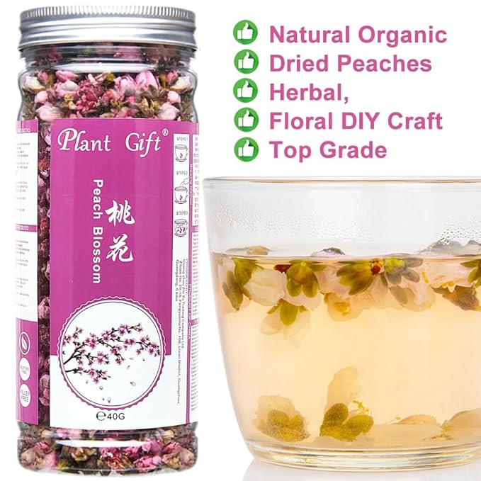 Plant Gift Dried Peach blossom Flower Tea, Dried Peaches Flower, Peach Flowers Herbal Tea Health 40G