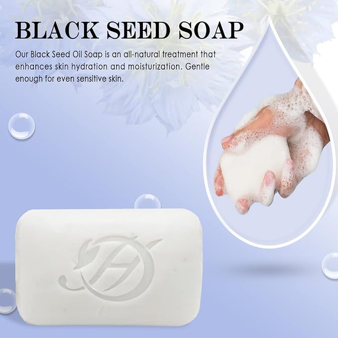 HERBOGANIC Blackseed Herbal Soap | Pack of 6 of 5oz soap Bar | Ideal for Men and Women, Soothing and Nourishing Soap for Moisturization