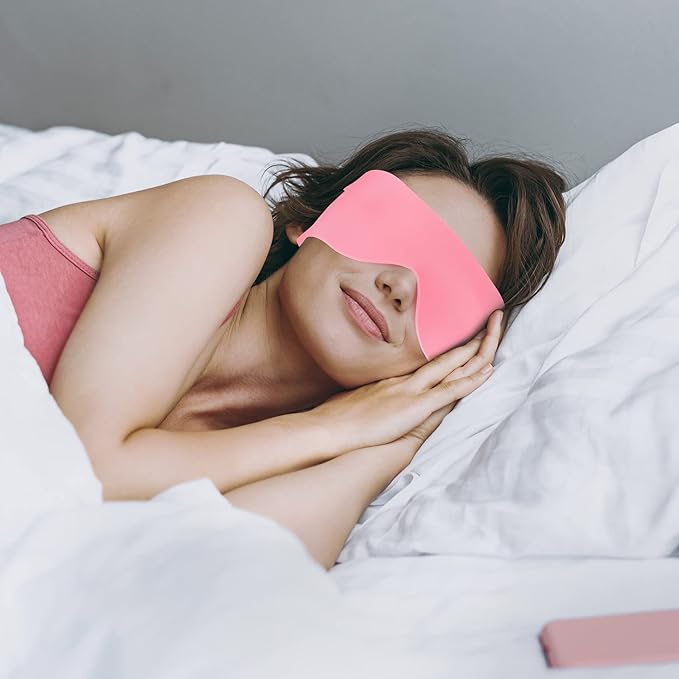 FRESHME Zero Pressure Sleep Mask - Lightweight Breathable Blockout Eye Mask for Sleeping with Ear Hanging Elastic Strap for All Sleep Positions Men Women Soft and Comfortable Black Eye Blinder Travel