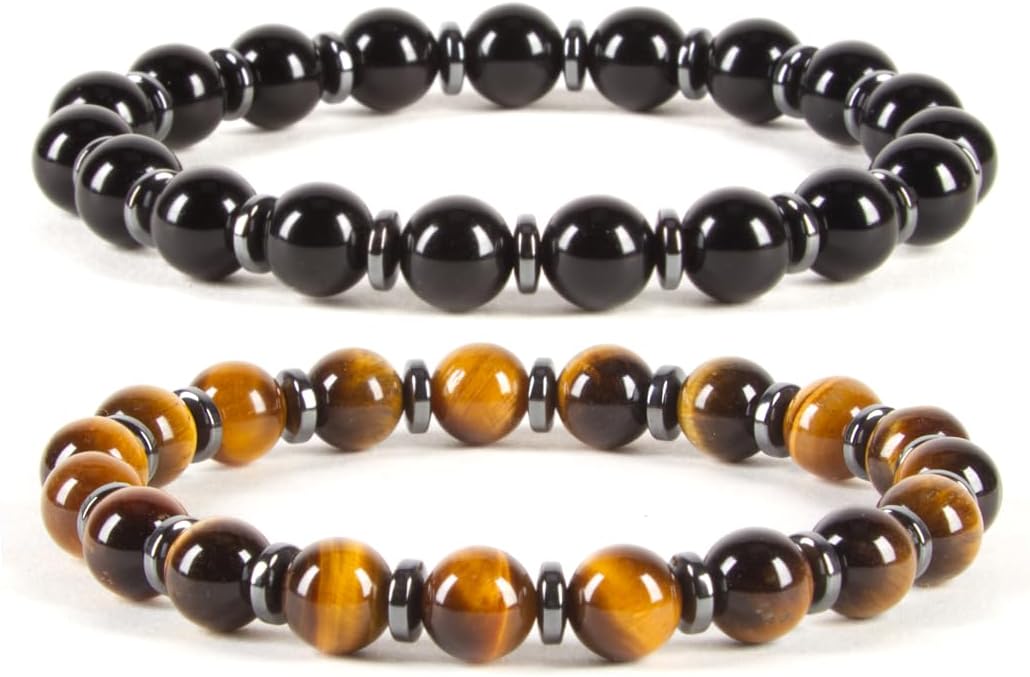 Cherry Tree Collection - Small, Medium, Large Sizes - Gemstone Beaded Bracelets For Women and Men - 8mm Round Beads