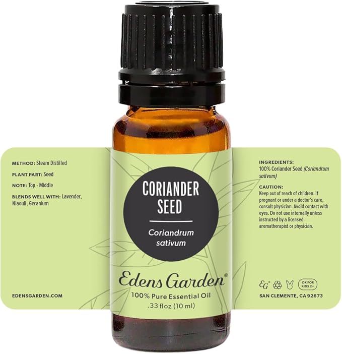 Edens Garden Coriander Seed Essential Oil- 100% Pure Premium Grade, Undiluted, Natural, Therapeutic, Aromatherapy, The Best for Diffuser, Skin, Candle, Kid Safe 10 ml (.33 fl oz)