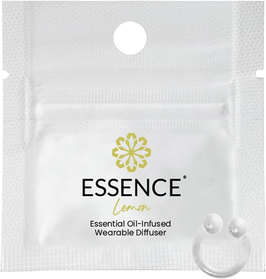 Essence Wearable Aromatherapy Nasal Diffuser – Lemon Essential Oil Nose Ring Silicone Inhaler for Stress & Mood Support - Made in USA & Travel-Friendly