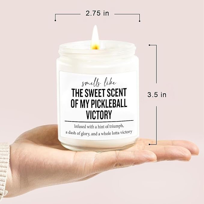 Funny Pickleball Gift Set - Scented Candle & Cosmetic Bag - Pickleball Gifts for Women, Men, Players, Coaches - Gag Gift for Birthday, Christmas, Stocking Stuffers, Pickleball Enthusiasts