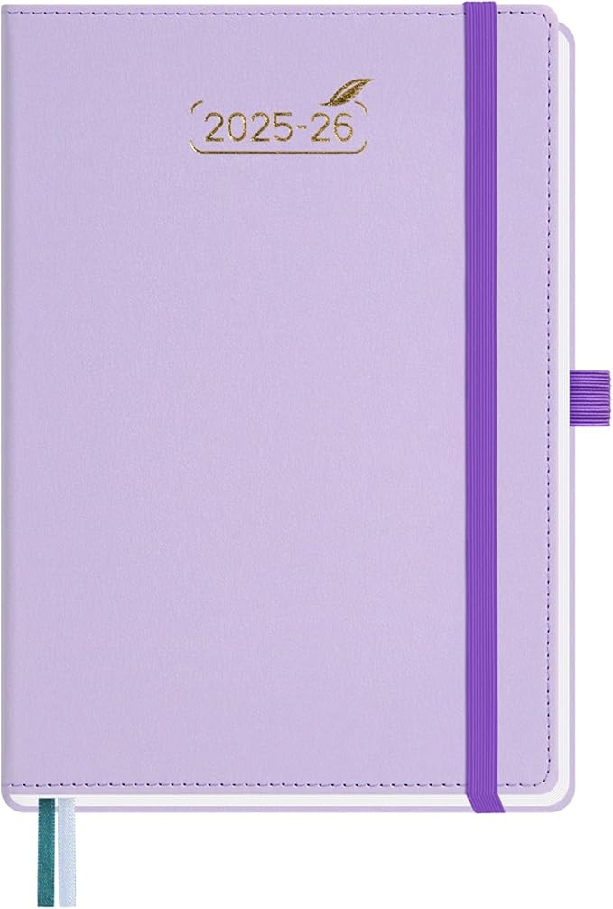 BEZEND 2026 Planner Weekly and Monthly (6" x 8.5"), 2-Column Calendar Book (Jul 25-Dec 26), Dual Schedule for Daily Appointment, Inner Pocket & Tabs, PU Leather Hardcover - Lilac