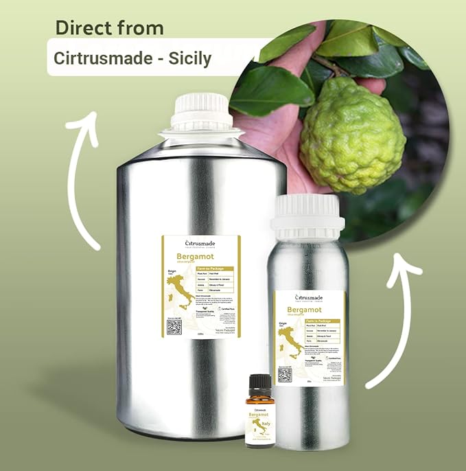 Bergamot Essential Oil - Direct from Citrusmade in Sicily- Pure Essential Oil for Diffusers and Aromatherapy | 100% Pure Therapeutic Grade (2Lbs)