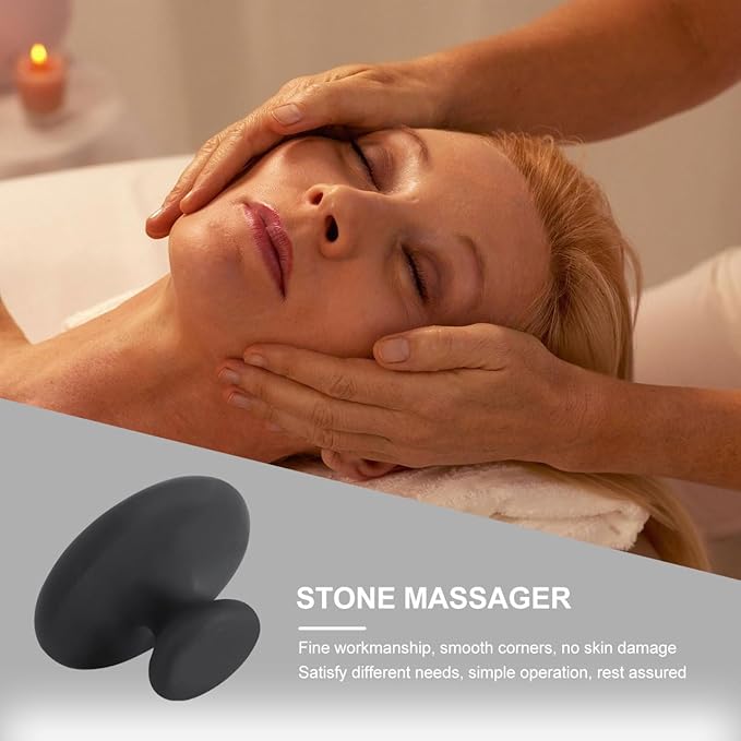 Healifty 2Pcs Mushroom Massage Hot Stones Warmer Basalt Bian Stone Guasha Tools Volcanic Rocks for Spa Relaxing Healing 2.16 X 2.16 X 1.49 Inch