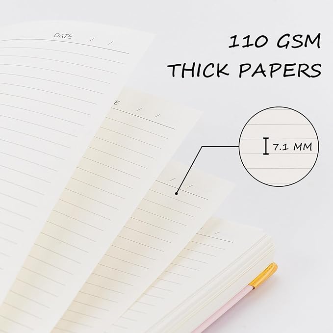 Hardcover Spiral Notebook, B5 Notebooks College Ruled, 110 GSM Thick Lined Paper Notebooks for Work, School and Travel, 300 Pages Journals for Writing, Large Journal for Women and Men Blue B5