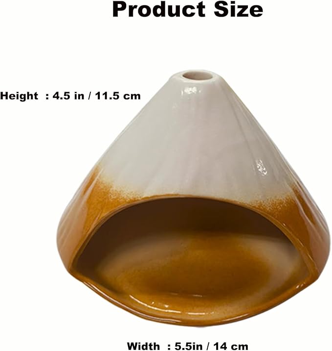 Ceramic Palo Santo Holder, Fuji Mountain Shape Incense Stick Burner for Yoga, Meditation,and Energy Cleansing Shower, Anxiety Relief for Women, Meditation Gifts with Gift Box (Brown and White)