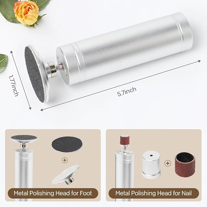 Electric Foot Callus Remover, 2 in 1 Electric Nail File Kit, Multispeed Adjustable Foot Scrubber with Sandpaper Disk, Foot File Pedicure Tools for Feet Dead Skin