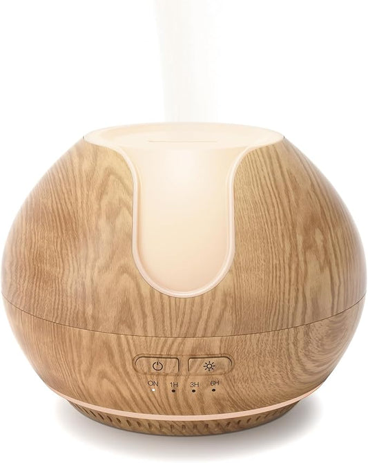ARVIDSSON Essential Oil Diffuser, 200ml Aromatherapy Diffuser with Mood Light, Oil Diffusers for Home, Ultrasonic Diffuser for Essential Oils, Gift for Women - Wood Grain
