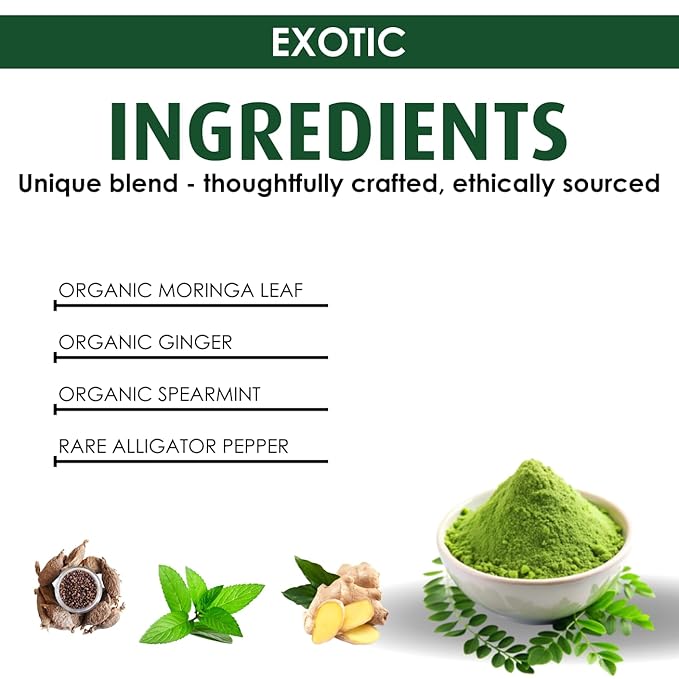 Premium Organic Moringa Tea Bags, 100% Natural and Organic Ingredients, Caffeine free | Authentic African Origin | Eco-conscious Teabags (15 count) Immune System & Digestion Support Herbal Tea