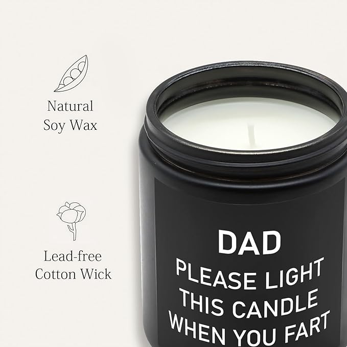 Lihome Gifts for Dad from Daughter Son - Funny Fathers Day & Thanksgiving & Christmas Gifts - Smoke Vanilla Scented Candle (7OZ)