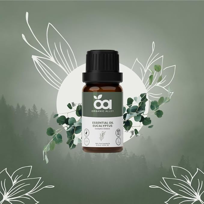 Eucalyptus Essential Oil by Organic Alley | 100% Pure & Revitalizing Aromatherapy - Breathe Easy & Refresh Your Senses with Eucalyptus Globulus | Natural Well-Being (0.33 Fl Oz)