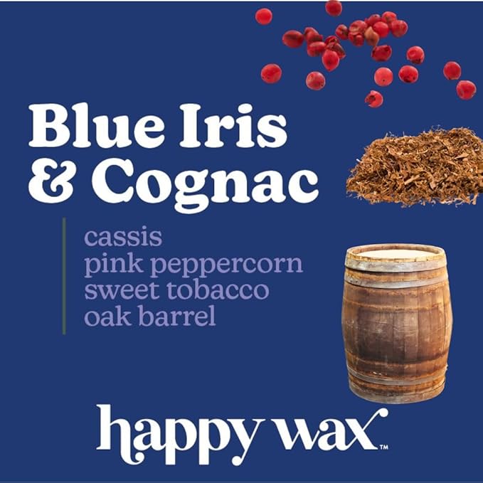 Happy Wax Blue Iris & Cognac Scented Bear Wax Melts - Natural Soy Strong Spring Scented Wax Melts Infused with Essential Oils - Non Toxic & Pet Safe for Warmers (8 oz Pouch)