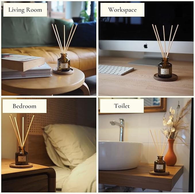 PRISTINE Sakura Reed Diffuser for Home | Cherry Blossom Flower Sakura Oil Diffuser & Reed Diffuser Sticks with Essential Oil Reed Diffuser Set | Home & Office | Perfect Blend for Calming & Restoring