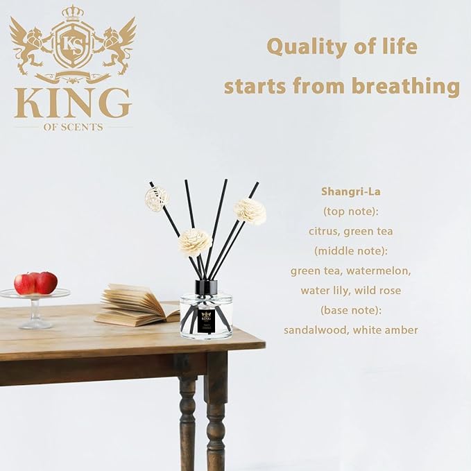 King of Scent Reed Diffuser & Oil Diffuser Sticks with Flower, Aromatherapy, Home & Kitchen Décor,Fragrance and Gifts… B0CHHBGTZQ (Shangri-La)