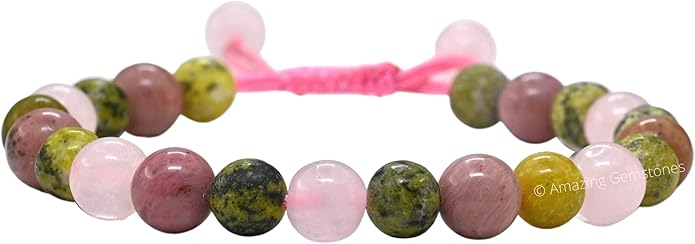 Natural Healing Crystal Bracelet for Women - Mens Bracelet Energy Balancing Gemstones Set - Adjustable Stone Bead Bracelet for Men and Women - Chakra Crystal Therapy Accessory, Meditation