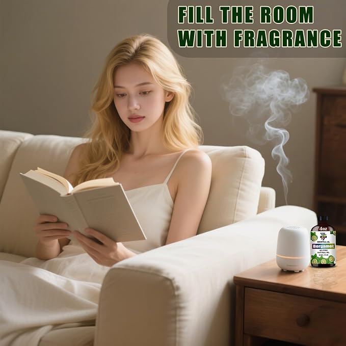 Bergamot Essential Oil (4 oz/120 ml) — Bergamot Oils for Aromatherapy, diffusers, humidifiers, Home fragrances, DIY Skincare, soap Making, DIY Candle, Relaxation, Yoga, and Meditation