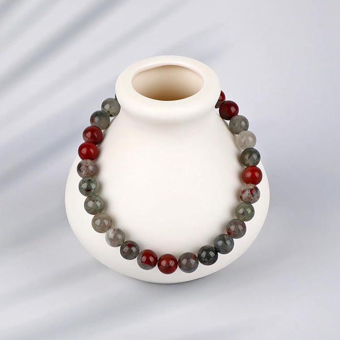 LPBeads Handmade Natural Gemstone Stretch Elastic Bracelet Healing Crystal Round Stone Beads Jewelry Gifts for Women Men