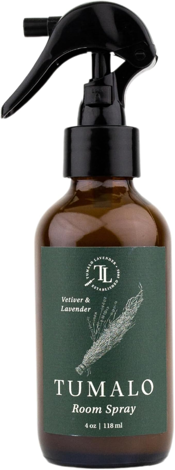 Room Spray - Sophisticated, All-Natural Home Fragrance, Pure Essential Oil Air Freshener & Odor Eliminator, Refreshing Scent - Made in the USA, Vetiver & Lavender, 4 oz Glass Bottle