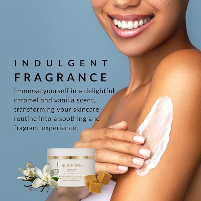 Flori Roberts Shea Nut Body Butter, Premium Moisturizer for Rough Dry Skin, Nourishing Body Cream for Women of Color or Darker Skin Tones, 8 oz