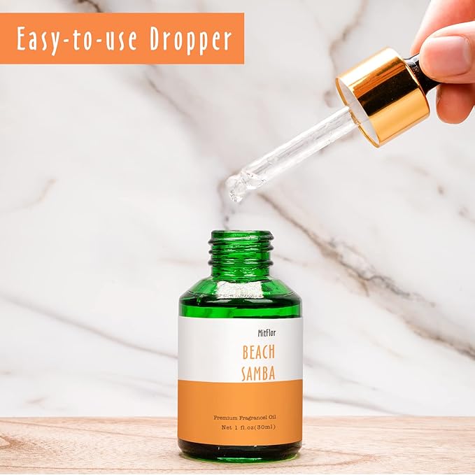 Beach Samba Fragrance Oil, MitFlor 30ml Single Scented Oil, Large Size Premium Grade Fragrance Oil for Soap & Candle Making, Summer Essential Oils for Diffusers for Home