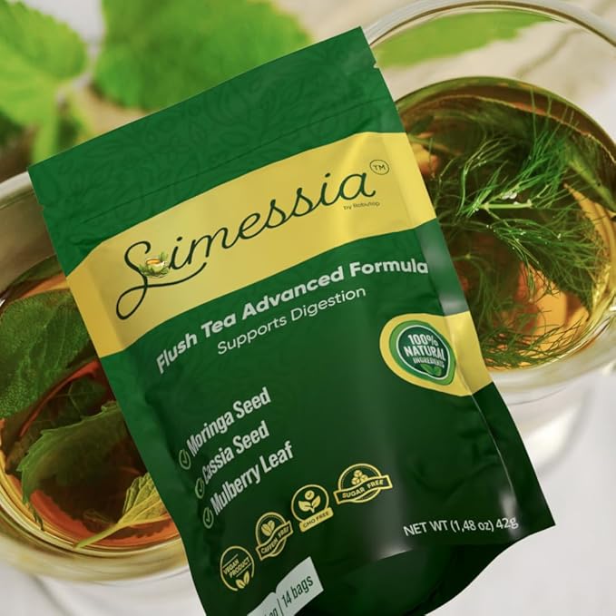 Sl-imessia Natural Herbal Tea – Digestive Support Blend with Lotus Leaf, Cassia Seed, Mulberry Leaf & Green Tea | 14 Caffeine-Free Tea Bags | by Robutop