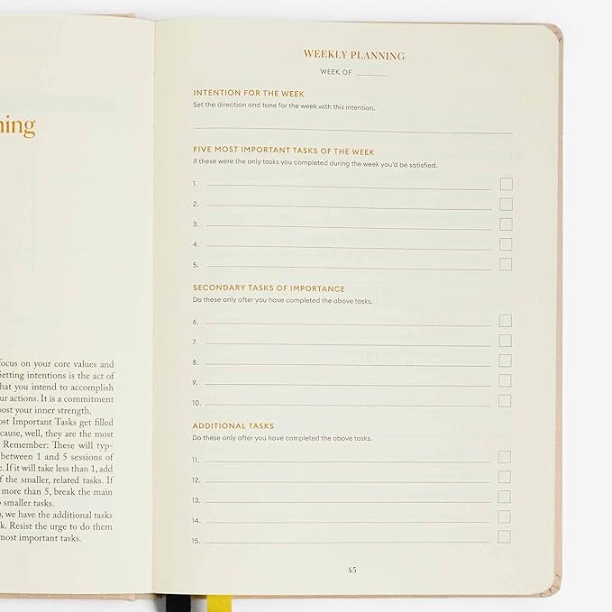 Intelligent Change - 3-Month Productivity Planner, Productivity Tools for Time-Management and Mindfulness, Daily To-Do List, A5 Undated Quarterly Planner, Beige (Beige)