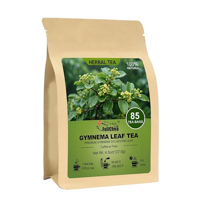 FullChea - Gymnema Leaf Tea, 85 Teabags, Premium Gymnema Tea- Non-GMO - Caffeine-Free - Antioxidant-Rich & Supports Digestion