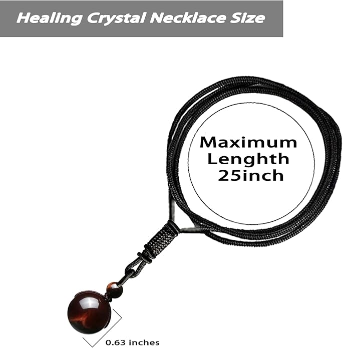 Crystal Necklaces for Women Men, Tigers Eye Amethyst Obsidian Pendant for Protection, Crystals and Healing Stones Necklace Jewelry for Spiritual