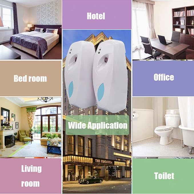 Automatic Air Freshener Spray Dispenser (2-Pack),Wall Mounted/Free Standing Automatic Air Fresheners for Home and Commercial Use, Multiple Time Scent Release Setting for Room/Restroom Sprayer (White)