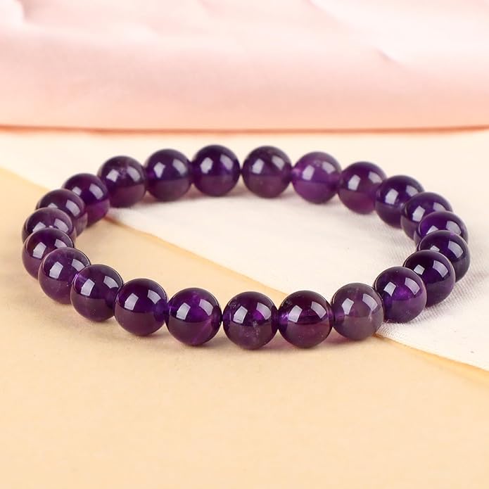 LPBeads Handmade Natural Gemstone Stretch Elastic Bracelet Healing Crystal Round Stone Beads Jewelry Gifts for Women Men