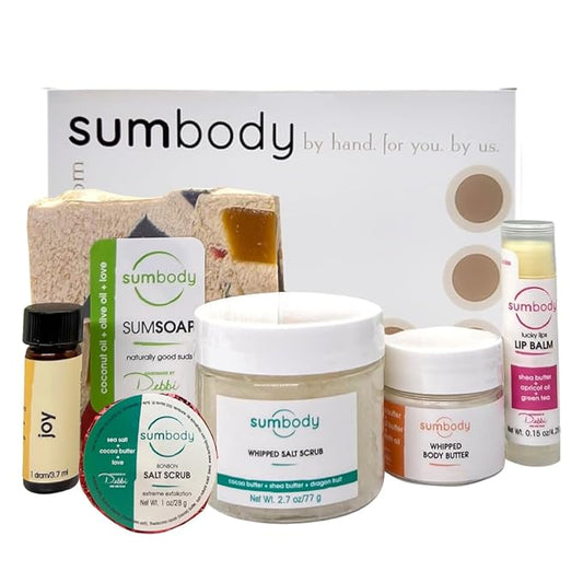 Sumbody Self Care Gifts 6pc Aromatherapy Body Care Set USA Made Women Men Teens Happy Birthday Box Spa Gift Basket Holiday Christmas Appreciation Vacation Essentials Bridal Shower Stocking Stuffer