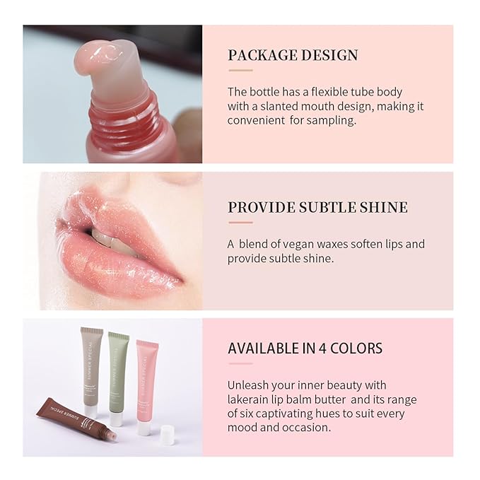 Lip Balm, Lip Butter Balm for Hydration Shine, Mini Neutrals Lip Care Prouct, Moisturizing Tinted Butter Lip Balm Gloss Hydrating Lip Oil for Women (2PCS)