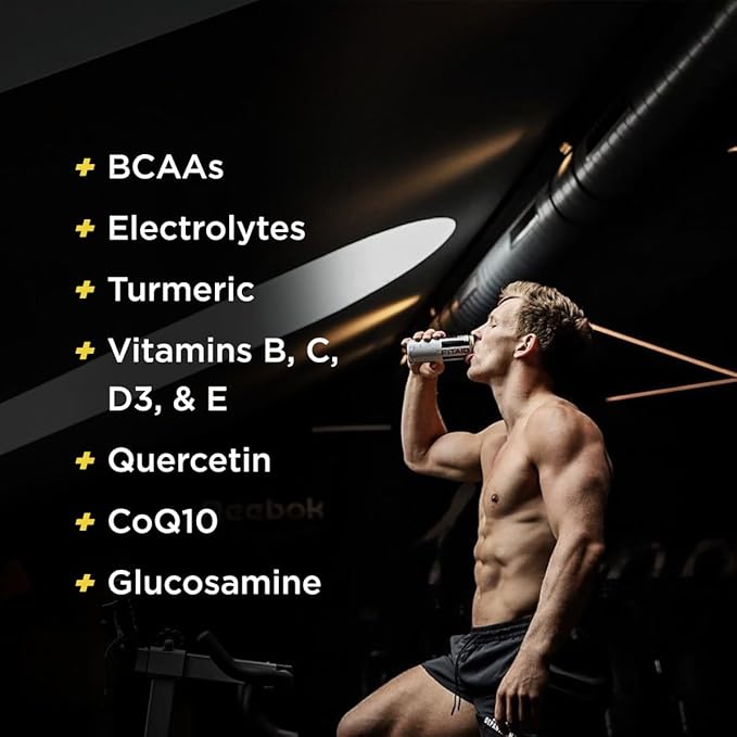 FITAID Recovery Blend, Number 1 Post-Workout Recovery Drink, BCAAs, Electrolytes, Full Vitamin B Complex, Paleo, Vegan & Gluten-Free, Lightly Carbonated, 12 Fl Oz (Pack of 4)