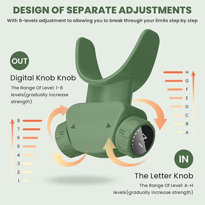 Breathing Exercise Trainers Adjustable and Portable Easy to Clean for Daily,Fitness & Sport Green