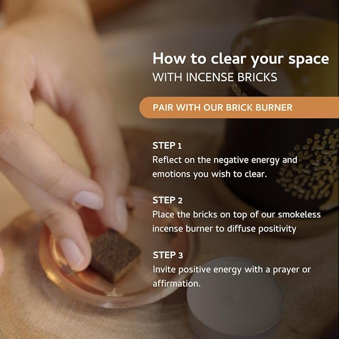 Palo Santo & Cinnamon Smokeless Incense Bricks Refill | 3 x 9 Bricks | Aromatherapy | Smudging | Made with Essential Oils | Natural Air fresheners for Home | Spiritual Meditation Accessories