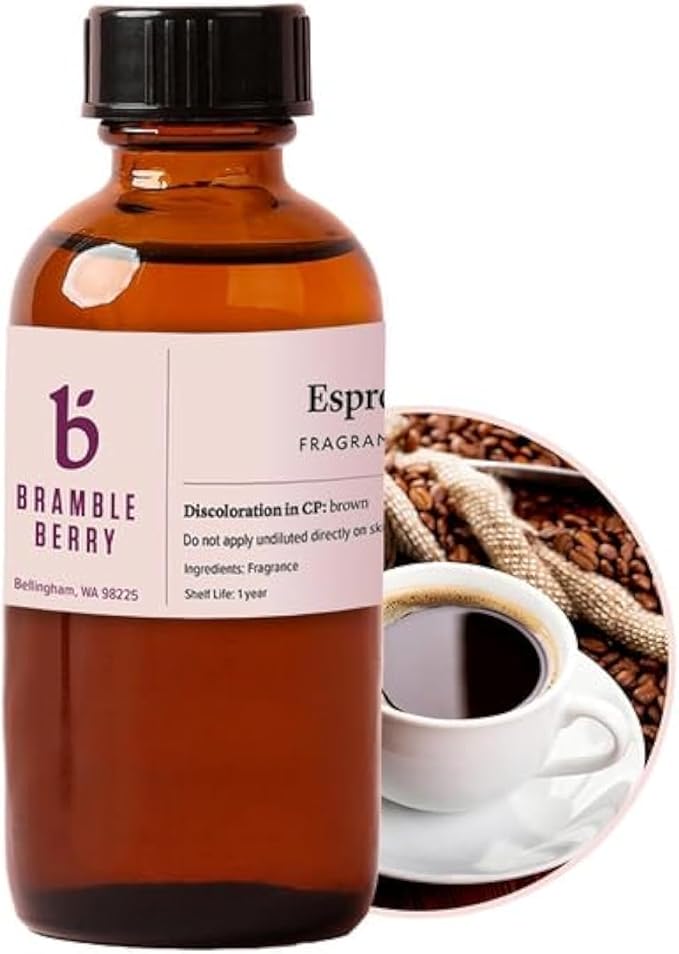 Bramble Berry Espresso Fragrance Oil 2 oz | Bold Coffee Scent for Soap Making, Candles, Lotion, Bath Bombs & Coffee Scrubs | Skin Safe, Vegan, Paraben & Phthalate Free, DIY Craft Essential