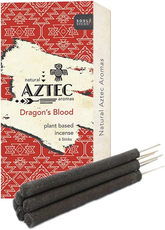 Soul Sticks Aztec Cinnamon Resin Incense Sticks, 90 Hrs Burn Time – 100% Natural, Hand-Rolled & Slow-Burning 6 Pcs| Artisan Blend for Yoga, Meditation, Relaxation, Aromatherapy (DragonBlood)