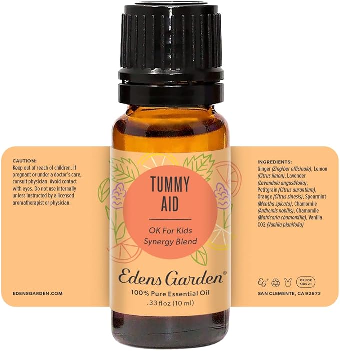 Edens Garden Tummy Aid Essential Oil Blend- 100% Pure Premium Grade, Undiluted, Natural, Therapeutic, Aromatherapy, The Best for Diffusing, Skin, Humidifiers, Kid Safe 10 ml (.33 fl oz)