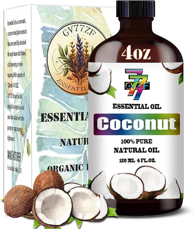 Coconut Essential Oil (4 oz/120 ml) — Coconut Oils for Aromatherapy, diffusers, humidifiers, Home fragrances, DIY Skincare, soap Making, DIY Candle Making, Relaxation, Yoga, and Meditation