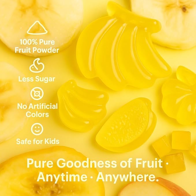 Confect Banana Bliss Fruit Gummies – Vegan Candy – 6 Packs x 1.76 oz – Gluten-Free, No Corn Syrup, Banana Shape