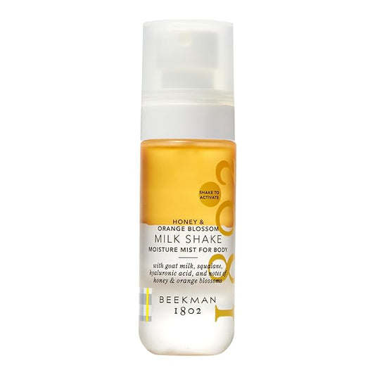 Beekman 1802 Milk Shake Body Mist - Honey & Orange Blossom 2 fl oz - Hyaluronic Acid, Jojoba Oil, Instantly Moisturizes, Hydrates & Softens, Good for Sensitive Skin, Cruelty Free