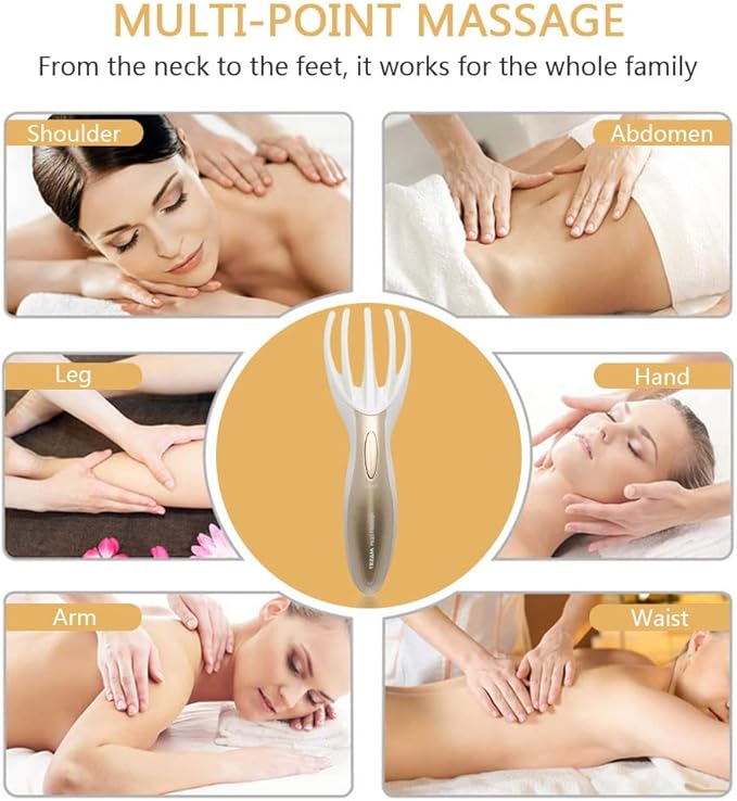 Electric Head Massager Neck Massage Octopus Scalp Stress Relax Spa Therapy Healing, Soft Resin Finger Gripper Claw Electronic Head Spa Vibration Scalp Massage Tool